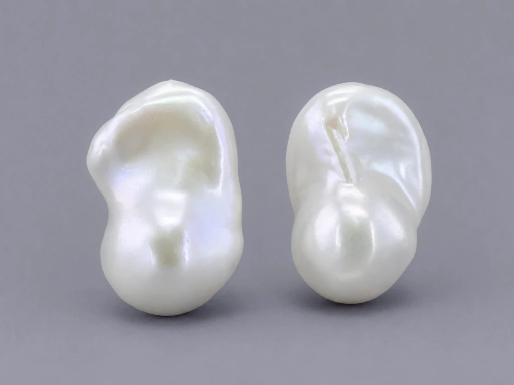 [JFUZ2015X7] Freshwater Pearl Baroque
20x14mm+/- Free Form Half
Drilled White PAIR