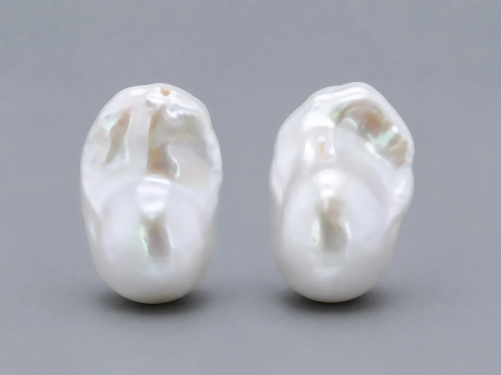 [JFUZ2518X2] Freshwater Pearl Baroque
25x18mm+/- Free Form Half
Drilled White PAIR