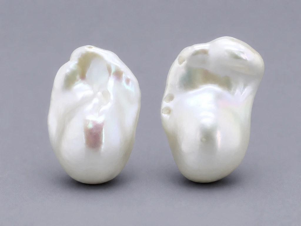 [JFUZ2518X6] Freshwater Pearl Baroque
25x18mm+/- Free Form Half
Drilled White PAIR