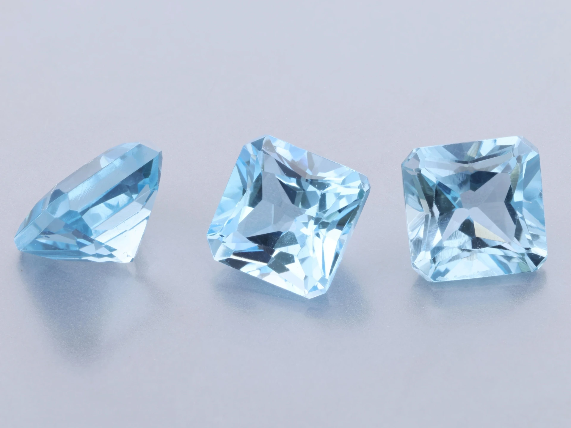 Light Blue Topaz 6.00mm Princess Emerald Cut