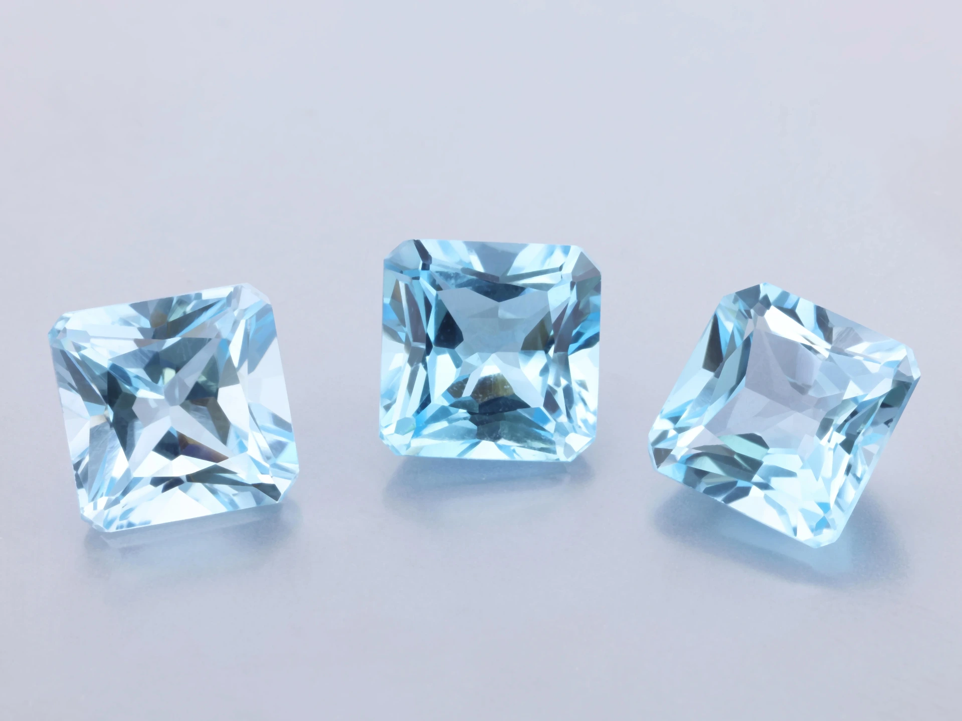 Light Blue Topaz 8.00mm Princess Emerald Cut
