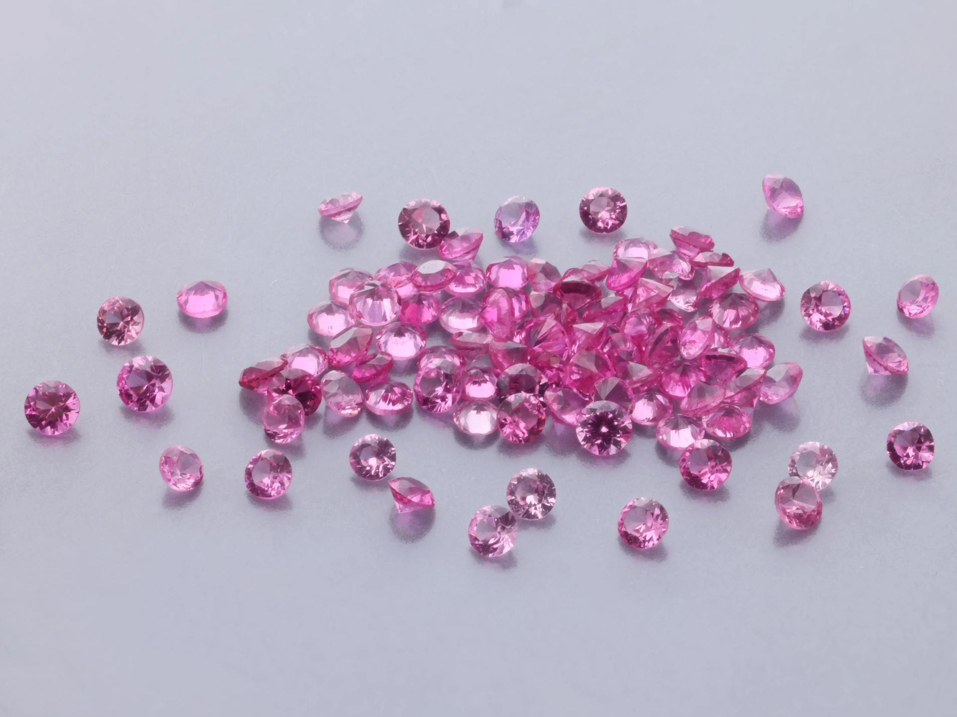Pink Spinel 1.25mm Round Diamond Cut. Mogok