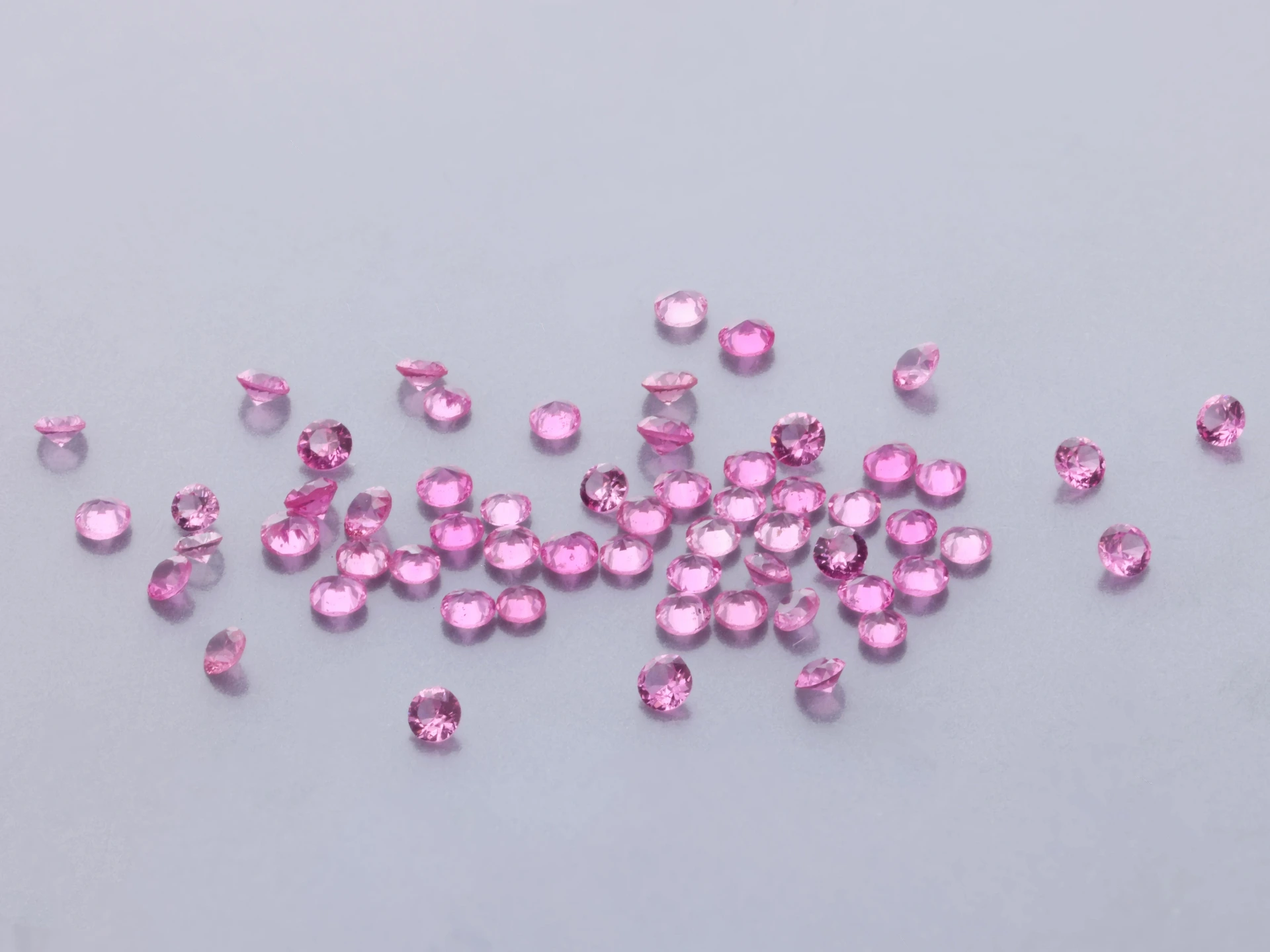 Pink Spinel 1.00mm Round Diamond Cut. Mogok