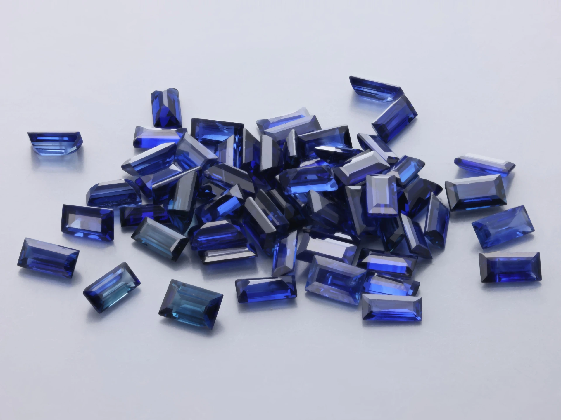 Ceylon Sapphire 3.5x2mm +/- Baguette Dark Blue