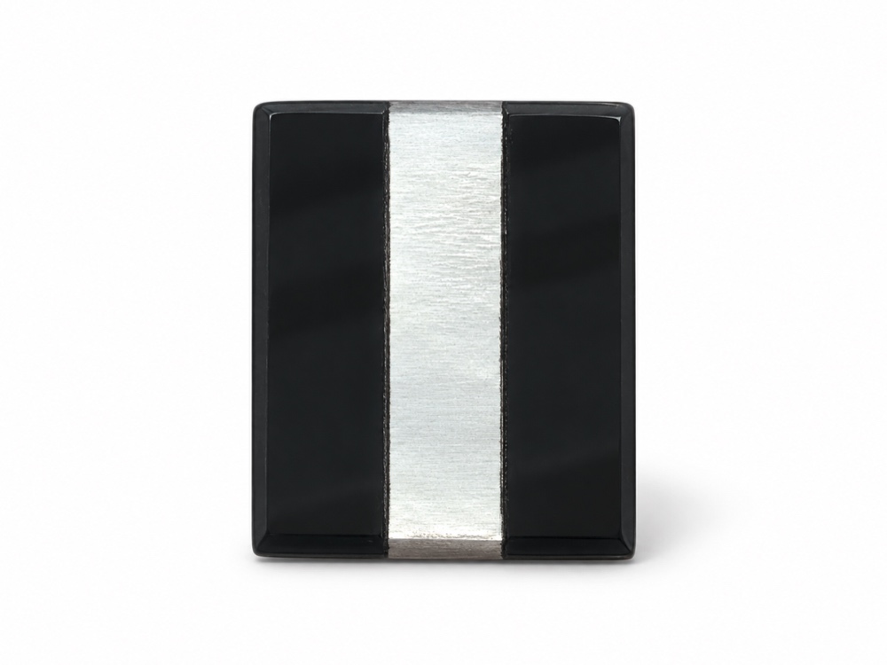 [AXBT1210P5] Onyx 12x10mm Baguette Buff Top MOP Striped Inlay