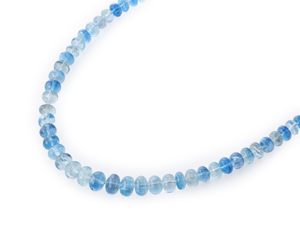 [BEADJ3121] Aquamarine 4-7mm Polished Rondell Strand