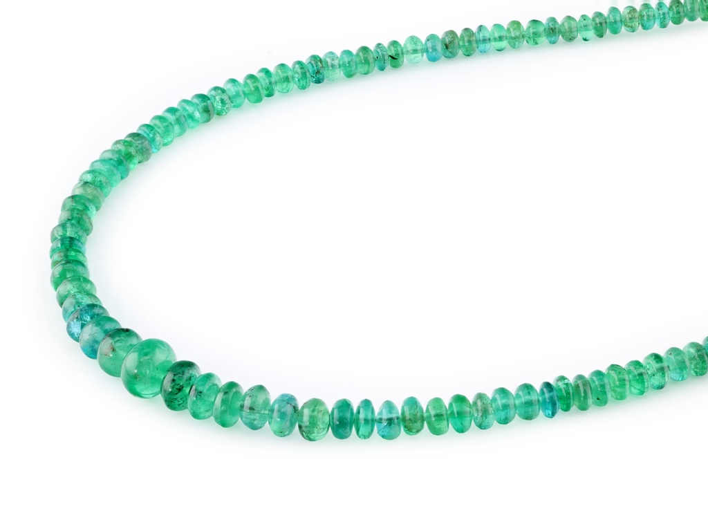 [FIN3058] Emerald graduated rondell Strand 2.2-6.1mm with 9ct Yellow Gold Clasp