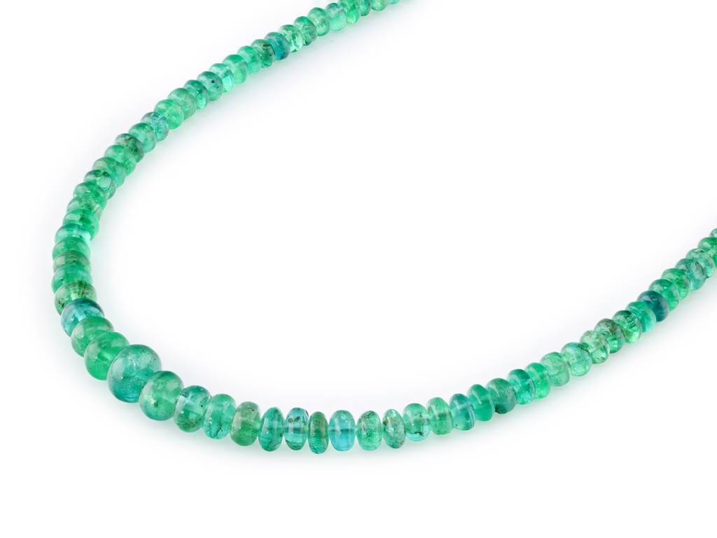 [FIN3059] Emerald graduated rondell Strand 2-5.8mm with 9ct Yellow Gold Clasp