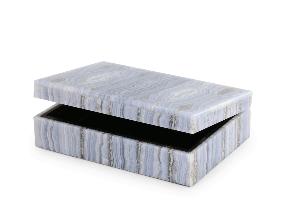 [ORNX3419] Ornamental Blue Lace Agate 150x100mm Gem box