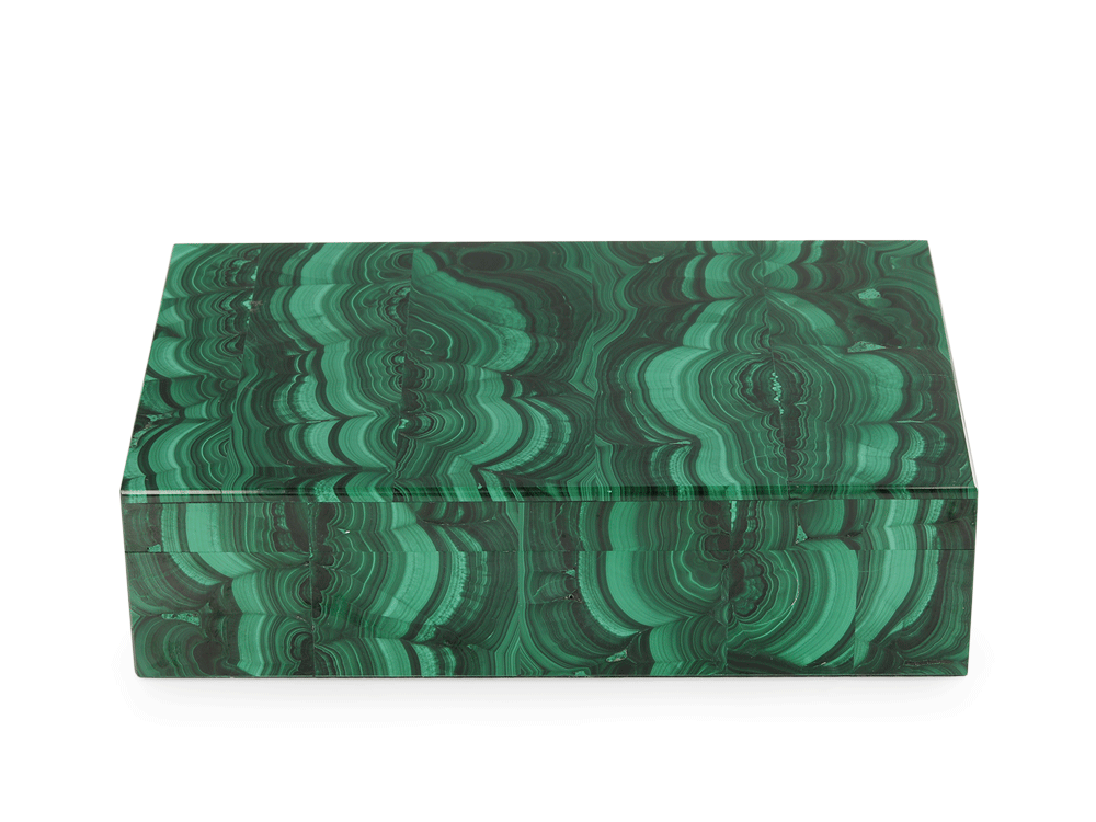 [ORNX3442] Ornamental Malachite 180x130mm Gem box
