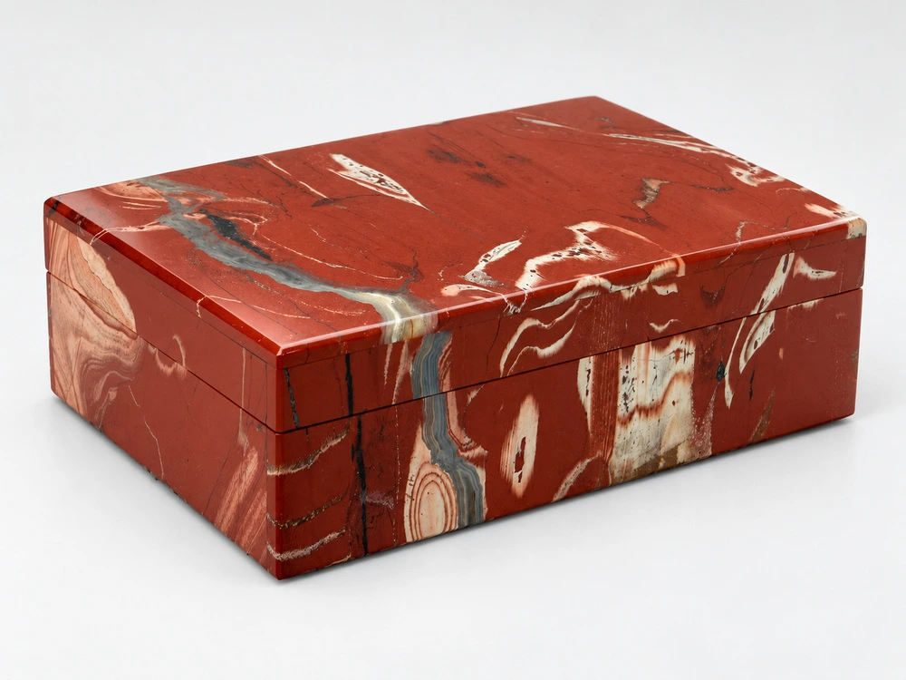 [ORNX3462] Ornamental Red Jasper  150x100mm Gem box