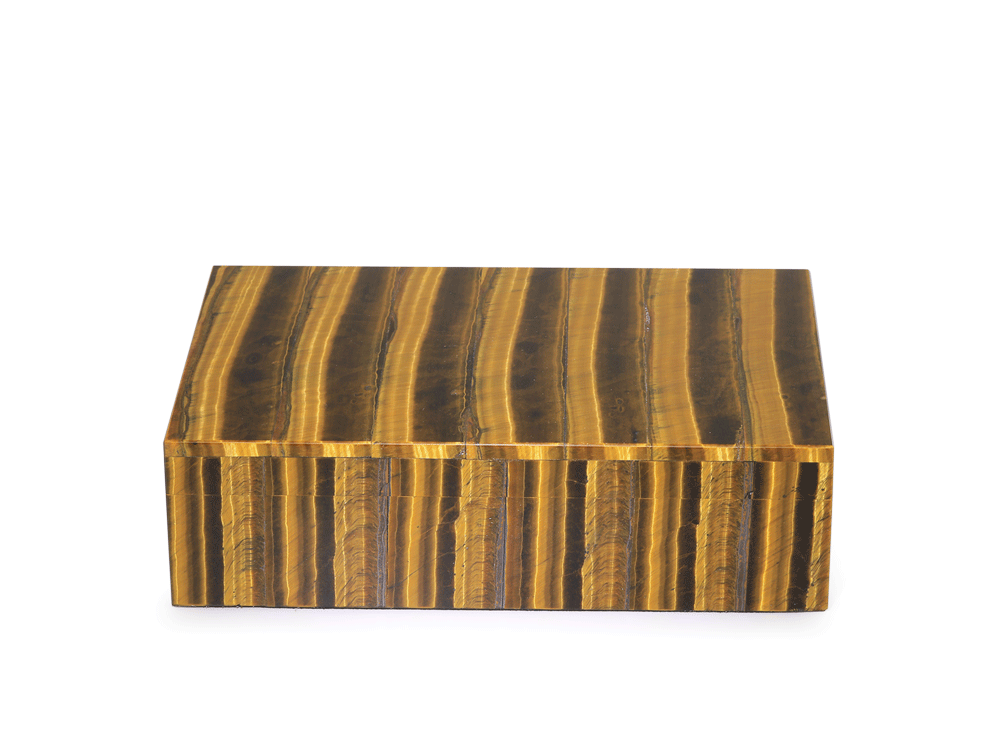 [ORNX3477] Ornamental Tiger Eye  150x100mm Gem box