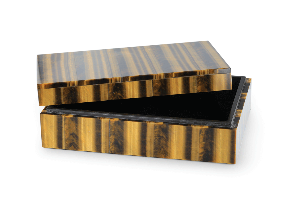 [ORNX3481] Ornamental Tiger Eye 150x100mm Gem box