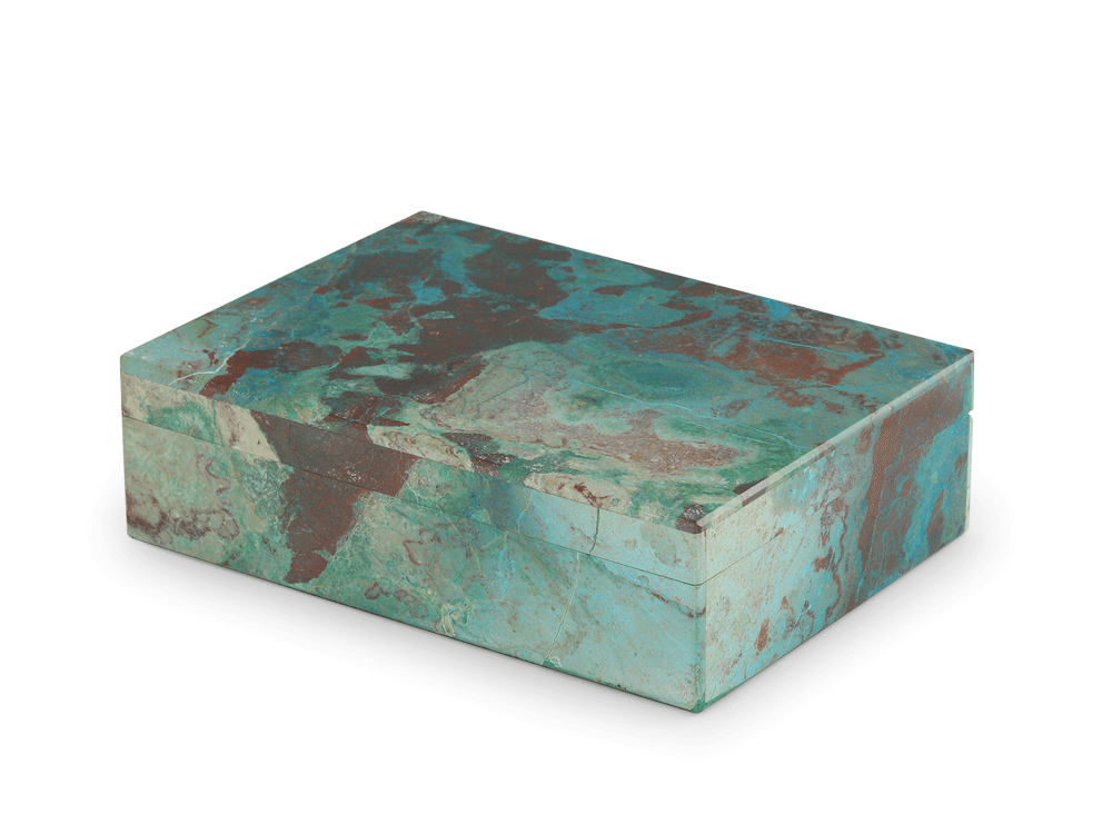 [ORNX3493] Ornamental Chrysocolla 150x100mm Gem box