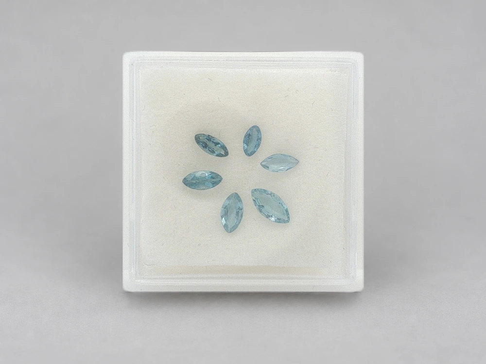 [BAMB0400X2] Aquamarine 4-5mm Marquise Mixed Set of 6