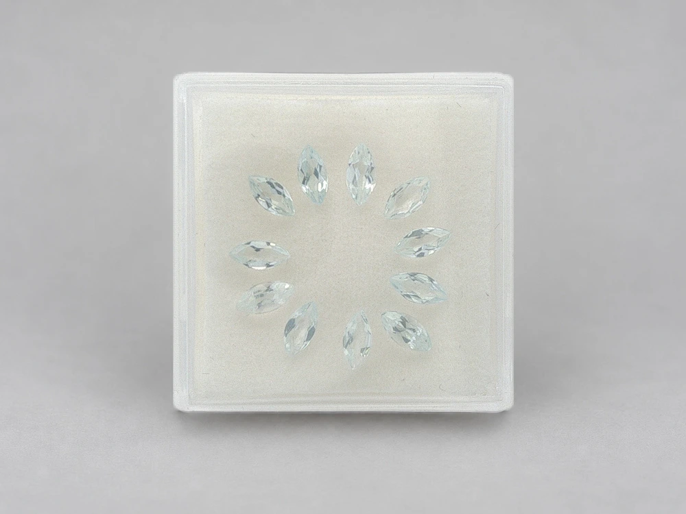 [BAMB0502X1] Aquamarine 5x2.5mm Marquise Set of 11