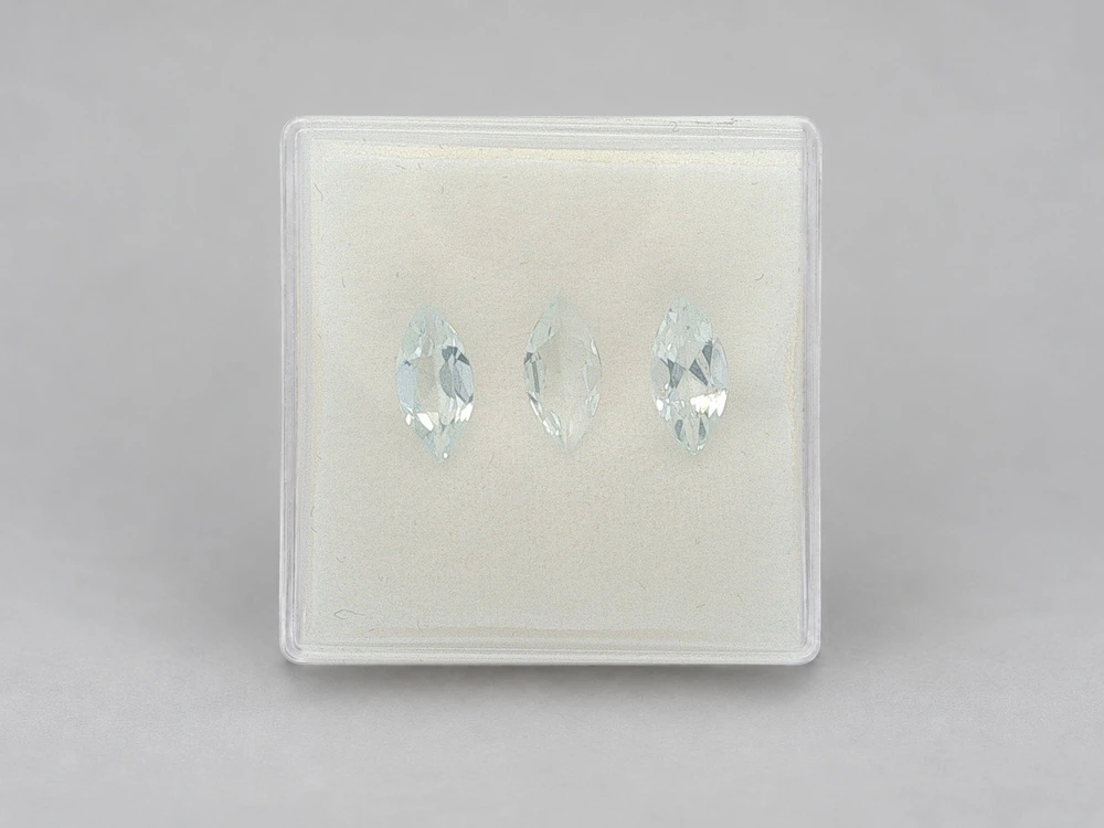 [BAMB0804X1] Aquamarine 8x4mm Marquise Mixed Set of 3
