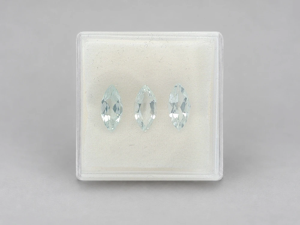 [BAMB0905X4] Aquamarine 9x4.5mm Marquise Mixed Set of 3