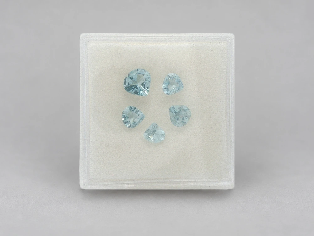 [BAPB0400X4] Aquamarine 4-5mm Pear Shape - Mixed Set of 5