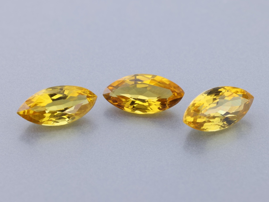 Yellow Sapphire 6x3mm Marquise Set of 3