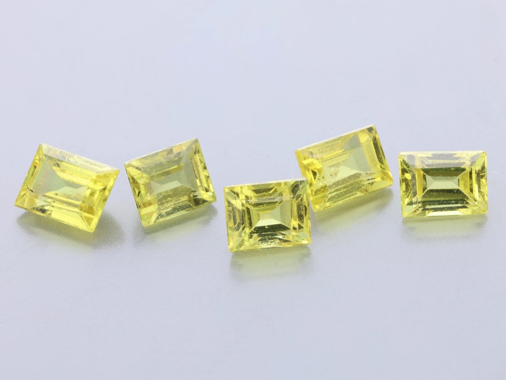 Yellow Sapphire 3.5x2.5mm +/- Baguette Set of 5