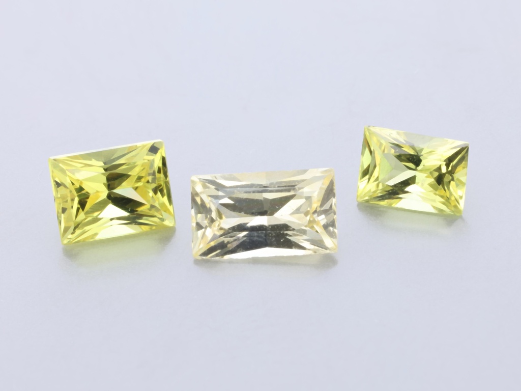 Yellow Sapphire 4x2.5mm - 5x3mm Baguette Radiant Set of 3