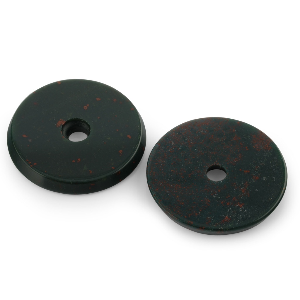 Bloodstone 18mm Round Disc Single Hole